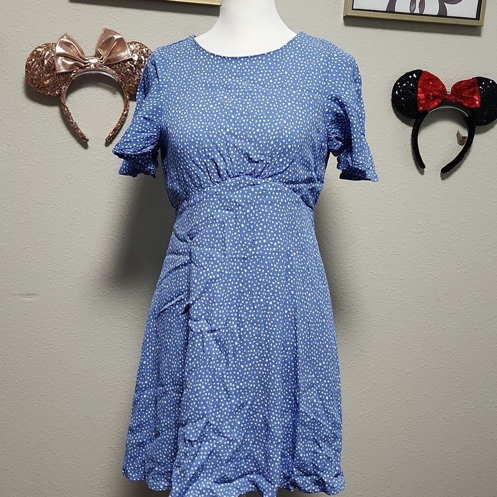 Gianni Bini Blue Polka-dot Dress - Picture 1 of 7